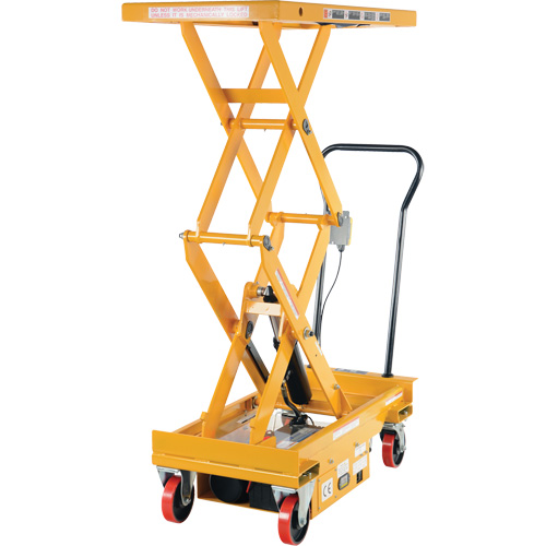 DC Powered Hydraulic Scissor Lift Elevating Cart, Steel, 39-3/4" L x 20-1/2" W, 1000 lbs. Capacity Dufferin Supply