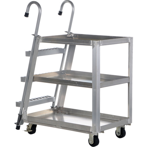 Chariot de pr&eacute;l&egrave;vement de stock, Aluminium, 21-7/8" la x 40" p, 3 tablettes, Capacit&eacute; 660 lb Dufferin Supply