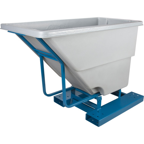 Self-Dumping Hopper, Polyethylene, 5/8 cu.yd., Grey Dufferin Supply