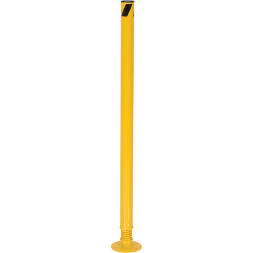 Spring Loaded Bollard, Steel, 42" H x 2-1/8" W, Yellow Dufferin Supply