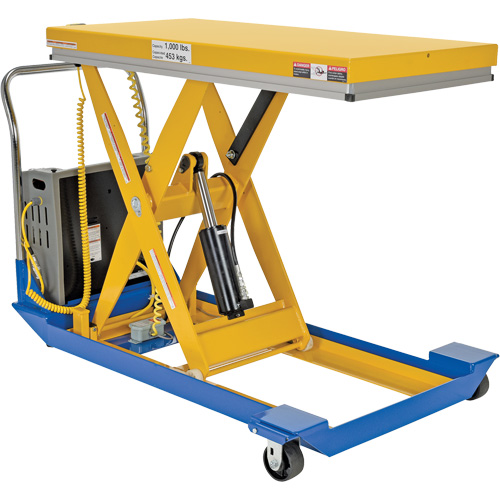 DC Powered & Manual Scissor Lift Table, Steel, 48" L x 24" W, 1000 lbs. Capacity Dufferin Supply