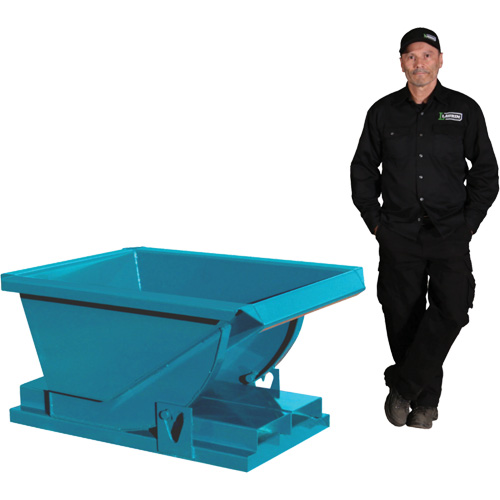 Conteneur autobasculeur robuste, Acier, 1/4 vg³, Bleu Dufferin Supply