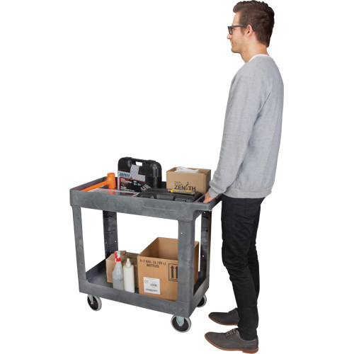 Utility Service Cart, 2 Tiers, 16-1/2" x 32-1/2" x 34-1/2", 550 lbs. Capacity Dufferin Supply