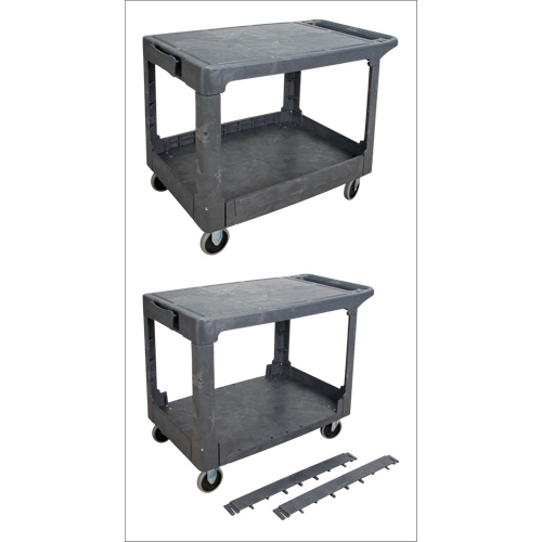 Chariot utilitaire pour l'entretien avec tablette plate, 2 tiers, 25-1/4" x 32-1/4" x 44", Capacit&eacute; 550 lb Dufferin Supply