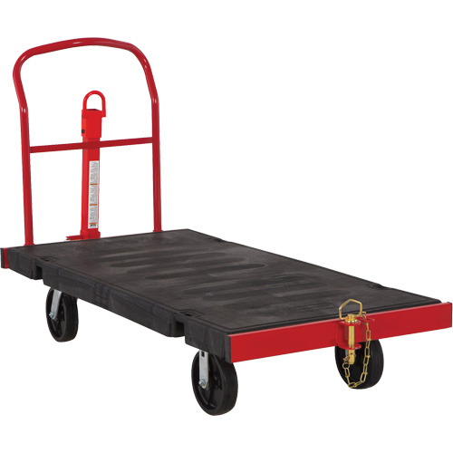 Towable Platform Cart, 64-1/4" L x 30-1/2" W, 2500 lbs. Cap., Polyolefin Wheels Dufferin Supply