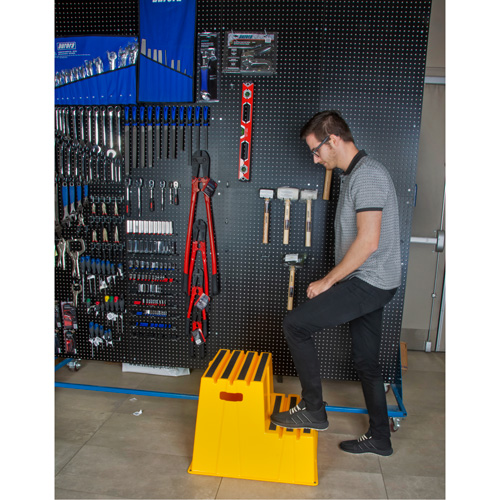 Escabeau industriel, 2 marches, 26" x 22-7/16" x Hauteur 19-11/16" Dufferin Supply