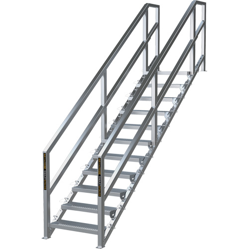 SmartStairs 11-16 Steps Modular Construction Stair System, 120" H Dufferin Supply