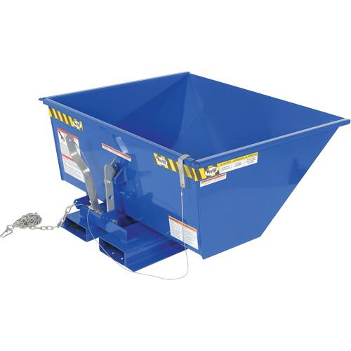 Low Profile D-Style Self Dumping Hopper, Steel, 1/2 cu.yd., Blue Dufferin Supply