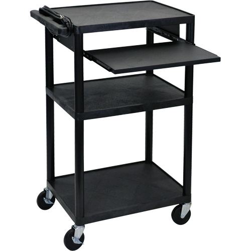 Chariot utilitaire &eacute;lectrique, 3 tiers, 24" x 42" x 18", Capacit&eacute; 300 lb Dufferin Supply