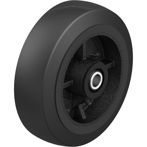 Black Rubber on Black Cast Iron Core Wheel, 12" (304.8 mm) Dia. x 2-1/2" (64 mm) W, 396.8 lbs. (180 kg) Capacity Dufferin Supply