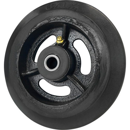 Roue en caoutchouc moul&eacute;, 6'' (152 mm) dia. x 1-1/2" (38 mm) la, Capacit&eacute; de 450 lb (204 kg) Dufferin Supply