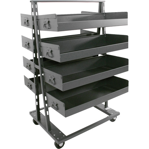 Double-Sided Heavy Duty A-Frame Cart with 8 Large Lipped Trays, 38" x 30" x 63", 2500 lbs. Capacity Dufferin Supply