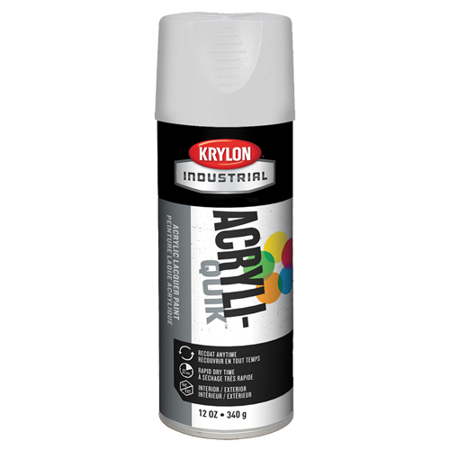Laque industrielle Acryli-Quik, Blanc, Brillant, 12 oz, Canette a&eacute;rosol Dufferin Supply