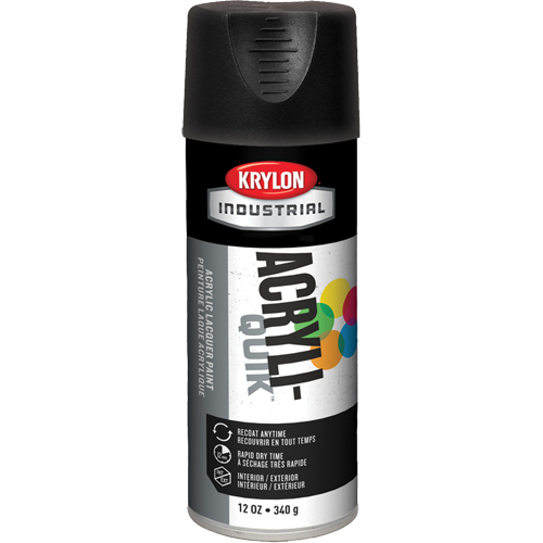Industrial Acryli-Quik Lacquer, Black, Ultra-Flat, 12 oz., Aerosol Can Dufferin Supply