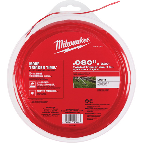0.080" x 320 (1 lb) Twisted Trimmer Line Dufferin Supply