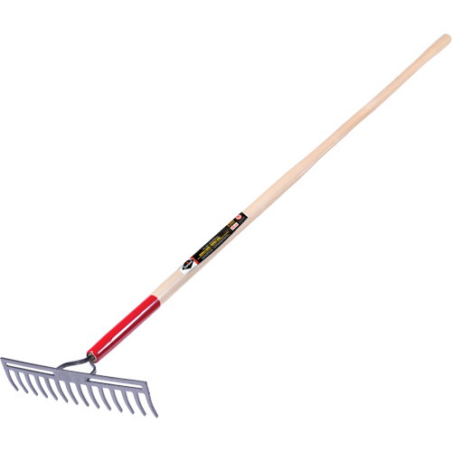 Pro Double Back Level Rake, Ashwood Handle, 13-3/4" W, Tempered Steel Blade, 14 Tines Dufferin Supply