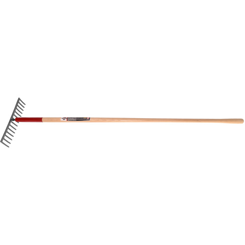 Level Rake, Wood Handle, 14-3/4" W, Tempered Steel Blade, 16 Tines Dufferin Supply