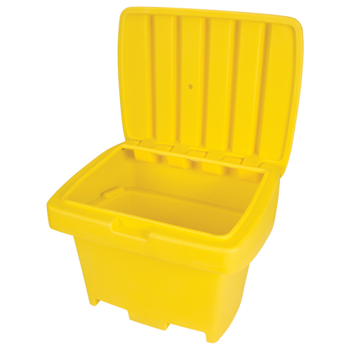 Heavy-Duty Outdoor Salt and Sand Storage Container, 30" x 24" x 24", 5.5 cu. Ft., Yellow Dufferin Supply