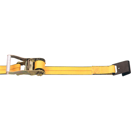 Ratchet Straps, Flat Hook, 2" W x 30' L, 3335 lbs. (1513 kg) Working Load Limit Dufferin Supply