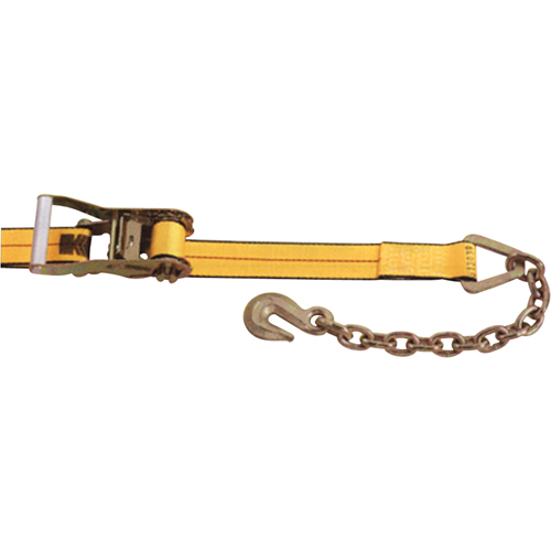 Ratchet Straps, Chain Anchor, 2" W x 30' L, 3335 lbs. (1513 kg) Working Load Limit Dufferin Supply