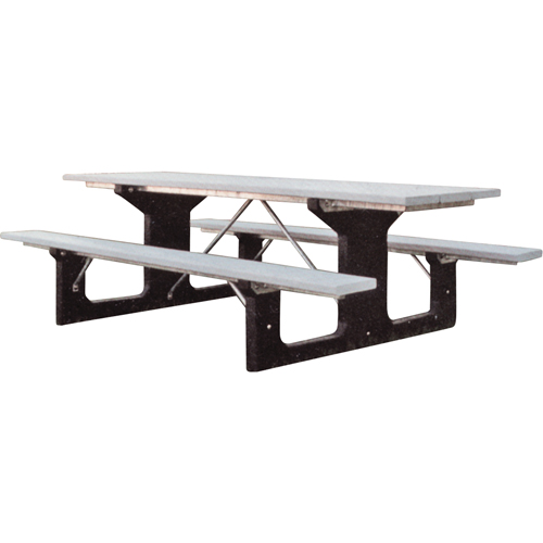 Recycled Plastic Picnic Tables, 6' L x 61-1/2" W, Grey Dufferin Supply