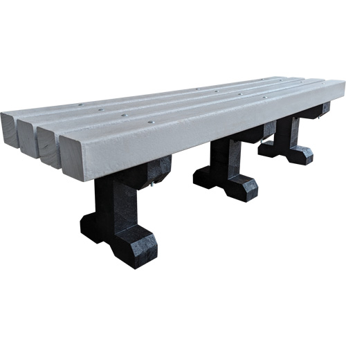 Park Bench, Recycled Plastic, 72" L x 17" W x 17" H, Grey Dufferin Supply