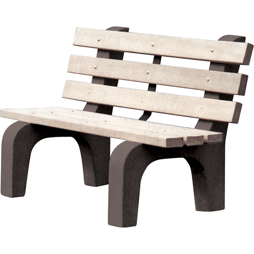 Park Benches, Recycled Plastic, 72" L x 25" W x 31" H, Grey Dufferin Supply