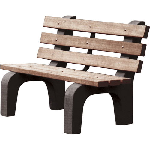 Park Benches, Recycled Plastic, 48" L x 25" W x 31" H, Brown Dufferin Supply