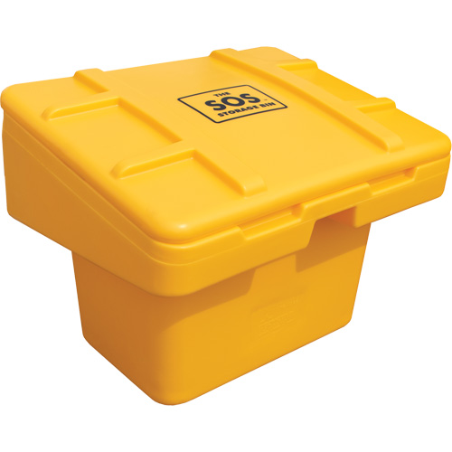 Salt Sand Container SOS, With Hasp, 30" x 24" x 24", 5.5 cu. Ft., Yellow Dufferin Supply