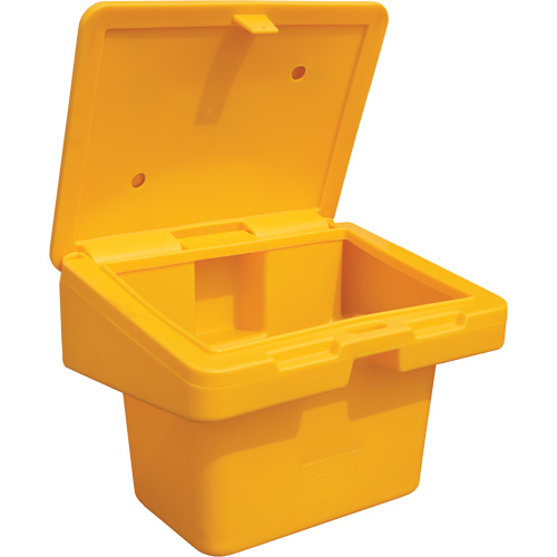 Salt Sand Container SOS, With Hasp, 30" x 24" x 24", 5.5 cu. Ft., Yellow Dufferin Supply