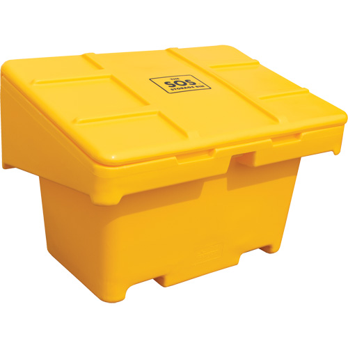 Contenants pour sel & sable SOS, Avec Moraillon, 42" x 29" x 30", 11 pi³, Jaune Dufferin Supply