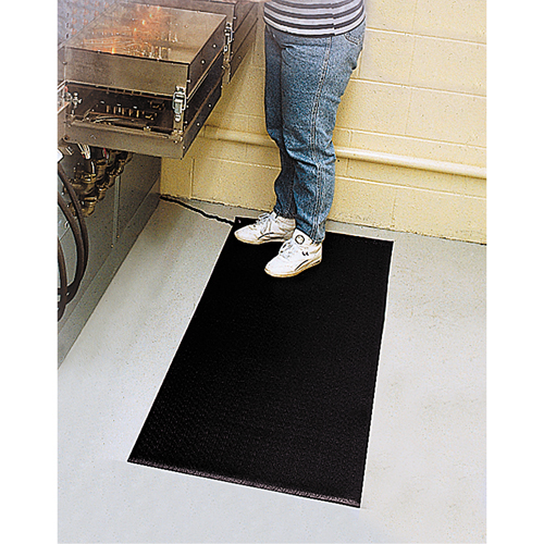 Comfort-King Anti-Static Matting, 3' W x 60' L x 3/8" T, Pebbled, Black Dufferin Supply