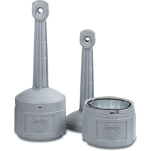 Cendriers Smoker's Cease-Fire, Sur pied, Plastique, Capacit&eacute; 4 gal. US, Hauteur 38-1/2" Dufferin Supply