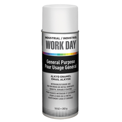 Peinture industrielle Work Day, Blanc, Brillant, 10 oz, Canette a&eacute;rosol Dufferin Supply