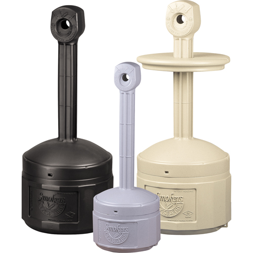 Smokers Cease-Fire&reg; Cigarette Butt Receptacle, Free-Standing, Plastic, 1 US gal. Capacity, 30" Height Dufferin Supply