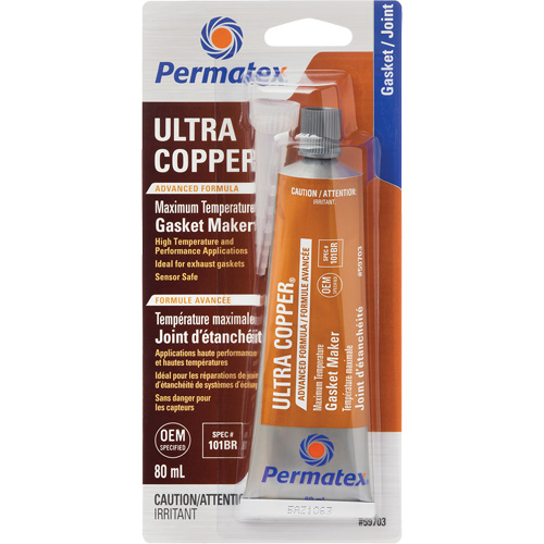 Ultra Copper&reg; Gasket Maker, 80 ml, Tube, Copper Dufferin Supply