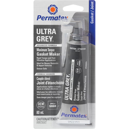 Ultra Grey&reg; Gasket Maker, Tube, 80 ml, -54°C - 260°C/-65°F - 500°F Dufferin Supply