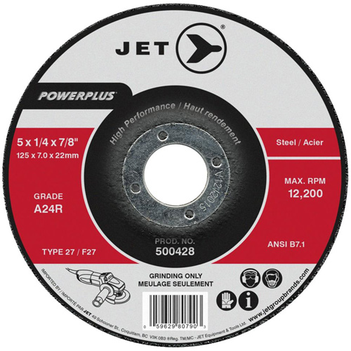 A24R POWERPLUS Grinding Wheel, 4" x 1/4", 5/8" Arbor, Type 27 Dufferin Supply