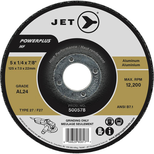 AL24 Powerplus NF Grinding Wheel, 4-1/2" x 1/4", 7/8" Arbor, Type 27 Dufferin Supply