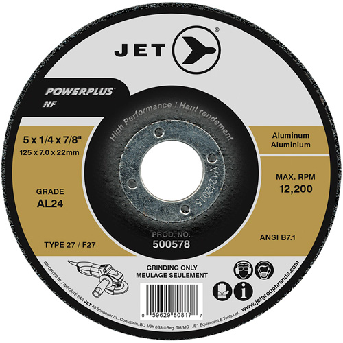 Powerplus NF Grinding Wheel, 5" x 0.25", 1/4" Arbor, Type T27 Dufferin Supply