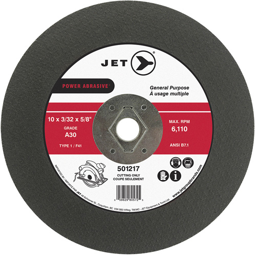 Power Abrasive Cut-Off Wheel, 10" x 3/32", 5/8" Arbor, Type 1, 6110 RPM Dufferin Supply