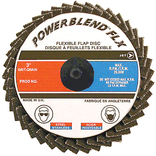 Disque &agrave; lamelles &agrave; rouler POWERBLEND FLX, 2" x Type R, Grain Z40, Alumine de zirconium Dufferin Supply