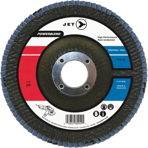 Disque &agrave; lamelles POWERBLEND, 4-1/2" x 7/8", Type 29, Grain Z120, Alumine de zirconium Dufferin Supply