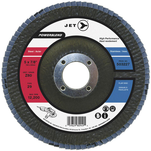 Disque &agrave; lamelles PowerBlend, 7" x 7/8", Type 29, Grain Z40, Alumine de zirconium Dufferin Supply