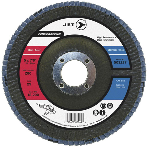 Disque &agrave; lamelles PowerBlend, 7" x 7/8", Type 29, Grain Z80, Alumine de zirconium Dufferin Supply
