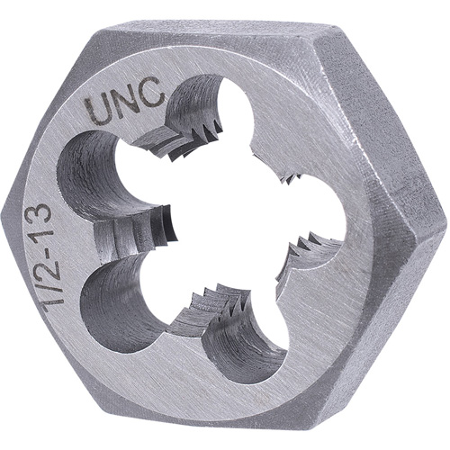 SAE Hex Die, 1" Dia., 1/2"-13NC Thread, Alloy Steel Dufferin Supply