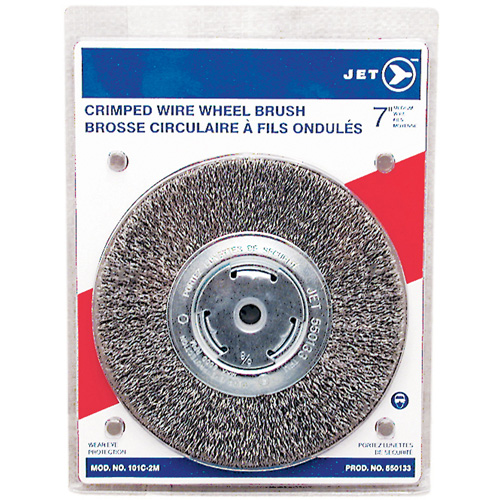 Crimped Wire Wheel, 7" Dia., 0.014" Fill, 1/2" - 2" Arbor Dufferin Supply