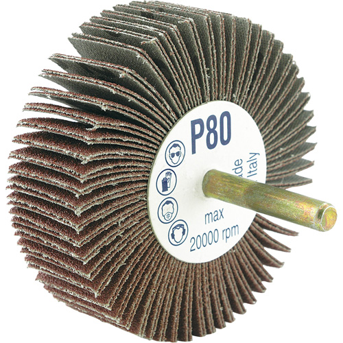 Shaft Mounted Flapwheel, 80 Grit, 3" x 1/4" Dufferin Supply