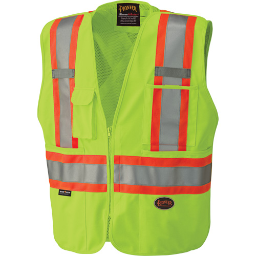 6936 Veste de s&eacute;curit&eacute; d&eacute;tachable en 5 points, Jaune lime haute visibilit&eacute;, 2T-Grand, Polyester Dufferin Supply