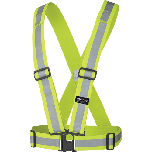 5592 Elastic Safety Harness, High Visibility Lime-Yellow, Silver Reflective Colour, One Size Dufferin Supply